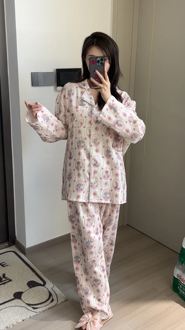 睡衣家居服套装常规长袖套装秋冬季常规款女大码