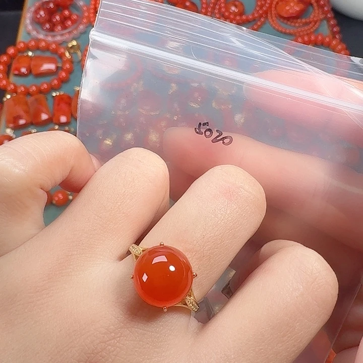 南红玛瑙银S925镶嵌吊坠