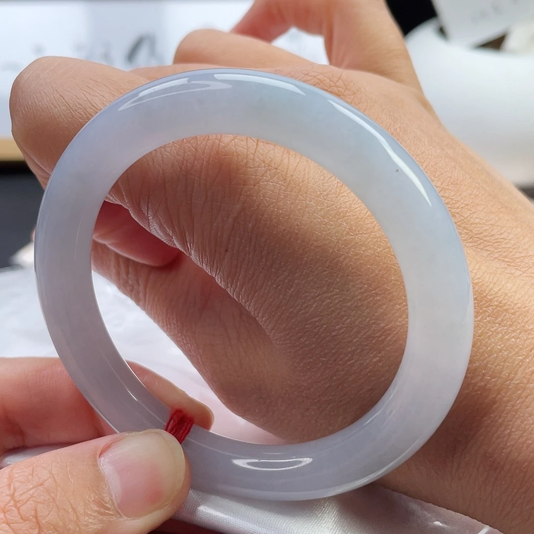 翡翠未镶嵌手镯白月光圆条11