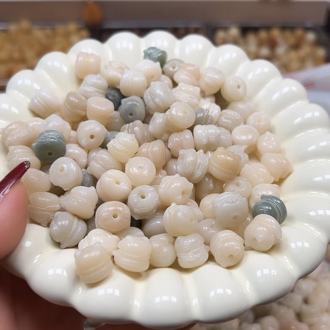 手串菩提根/象牙果微瑕12冰猫50颗