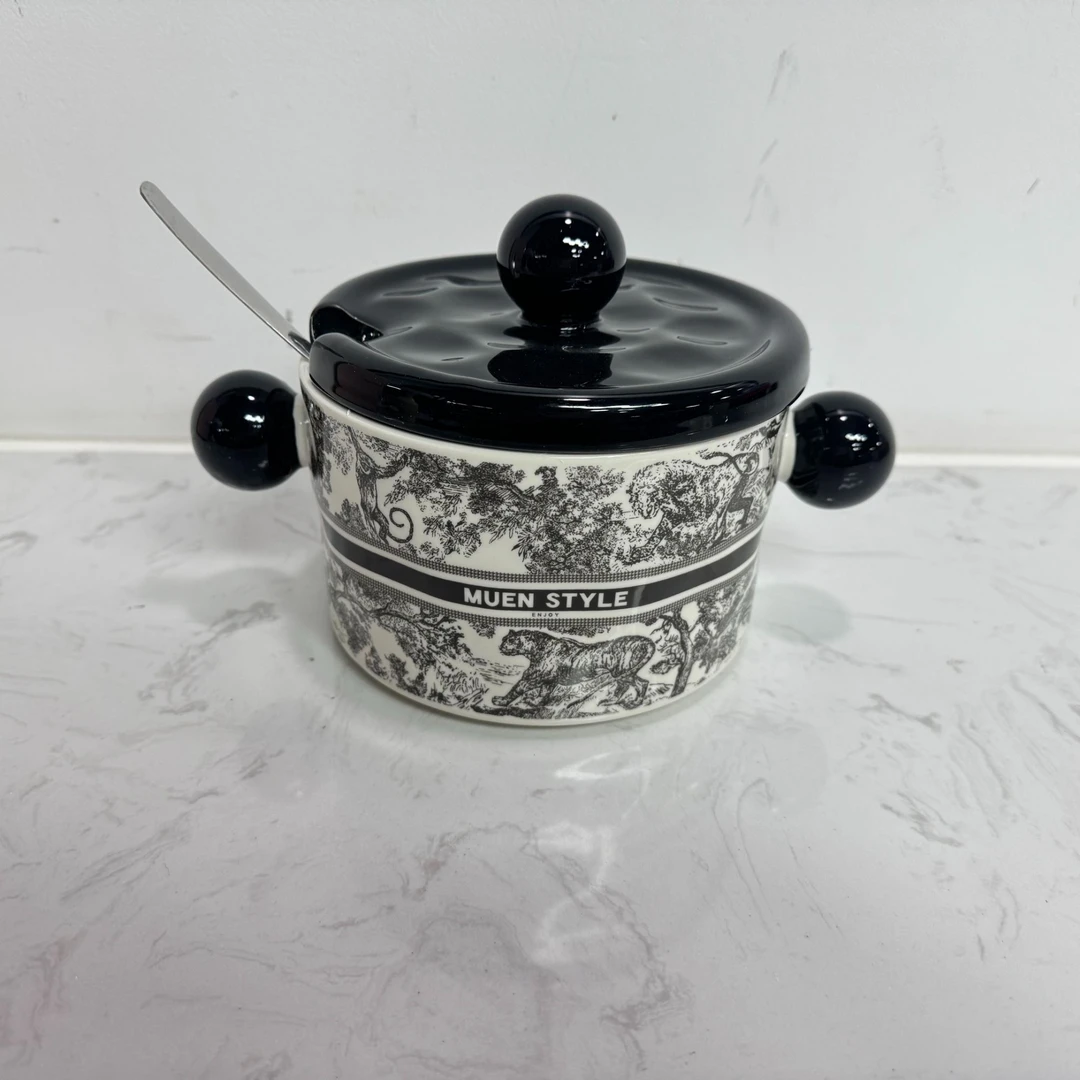 高颜值陶瓷猪油罐调料罐