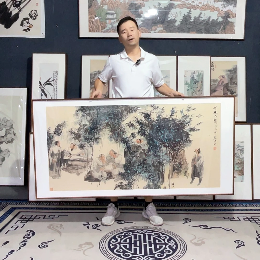 国画手绘画作品带框80/160