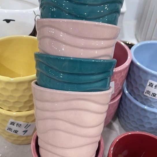 多肉绿植陶瓷花盆9.9包邮，随机