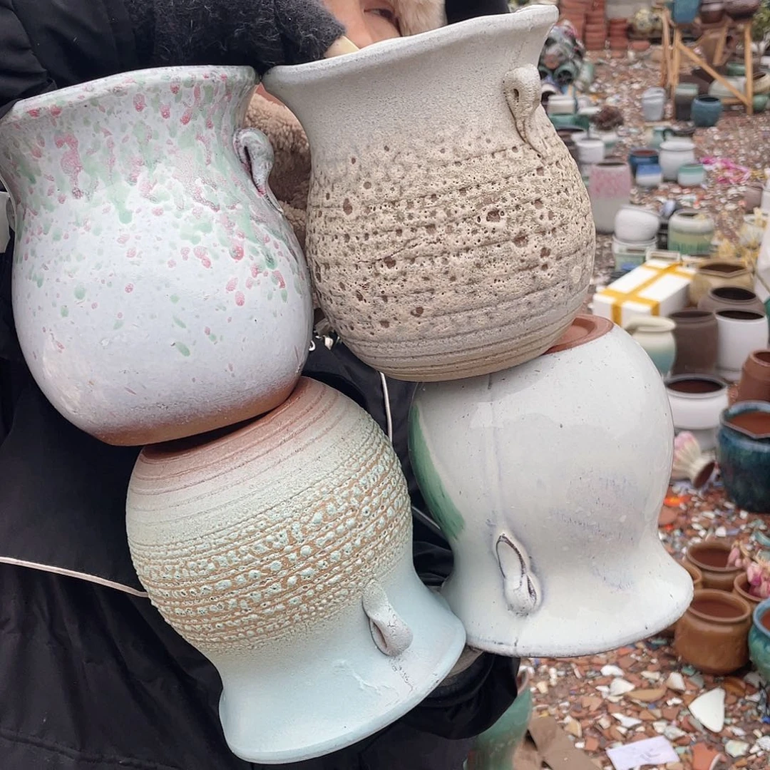 红陶王嫂花盆0201-五四耳