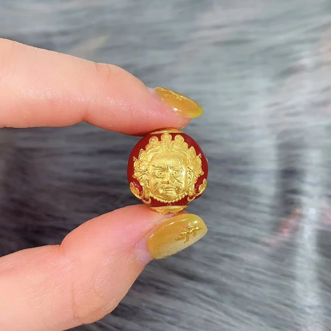 【伟新源】足金999 烧蓝工艺 国金烧蓝黄财神珠10.09克