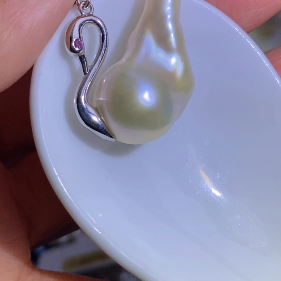 银S925镶嵌天然淡水珍珠淡水珍珠