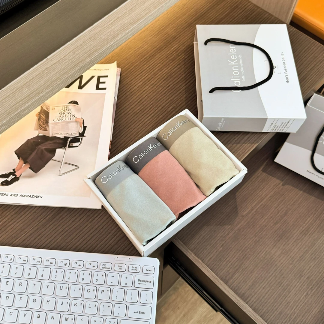 Calionkelen透气极简10A抗菌莫代尔大码无痕四季男士平角内裤男款