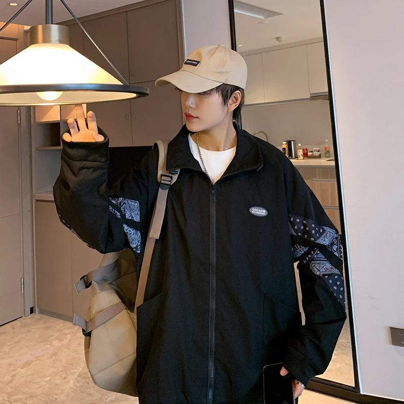 8832春秋季薄款夹克男女港风潮流宽松百搭潮牌休闲外套2025年