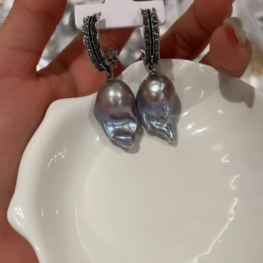 合金淡水珍珠耳饰