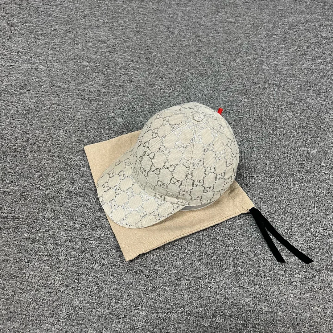 99新 GUCCI/古驰 满印双G 银线刺绣 棒球帽 99新 S码 56Cm
