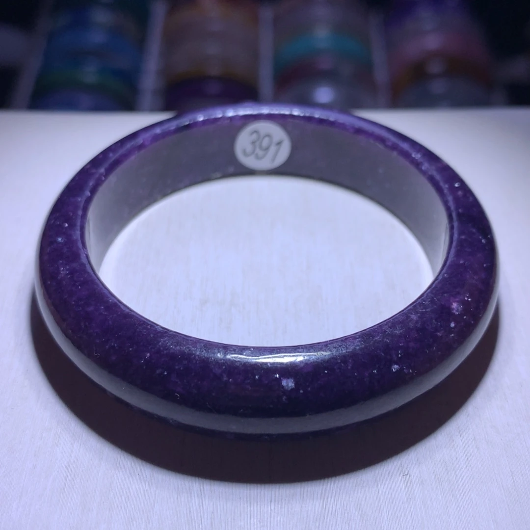 银S925镶嵌水晶手镯紫云母54.6