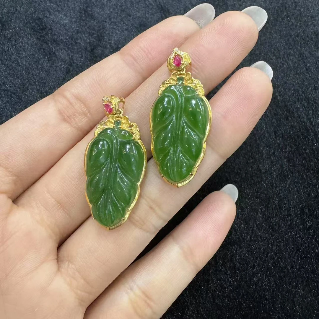 【玉经纶】20195/HQ18-和田玉叶子吊坠-多样性发其一