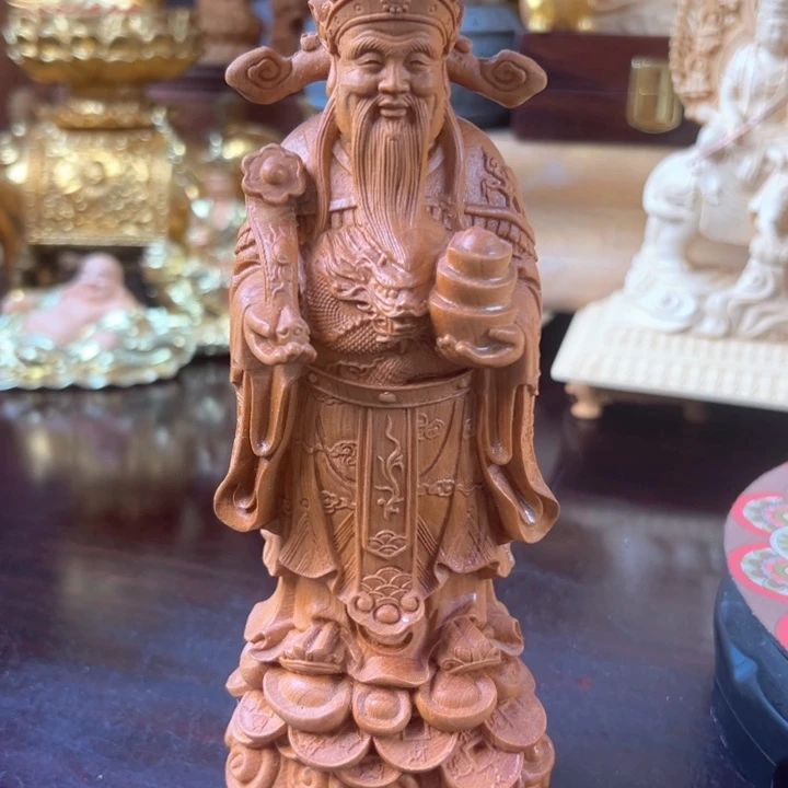 玥***木财神爷木结构工艺精湛
