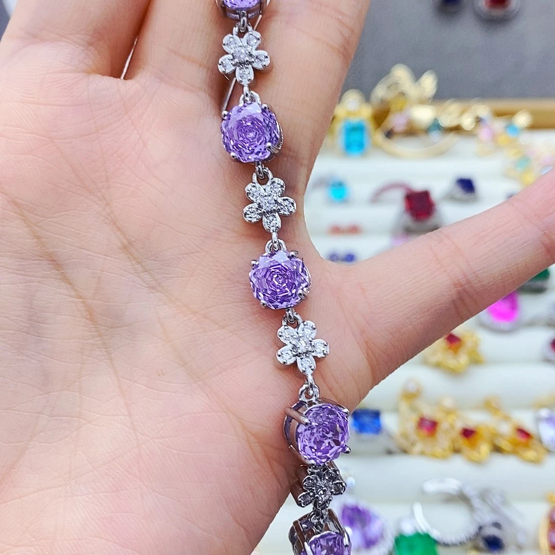 手链彩色蓝宝石未镶嵌