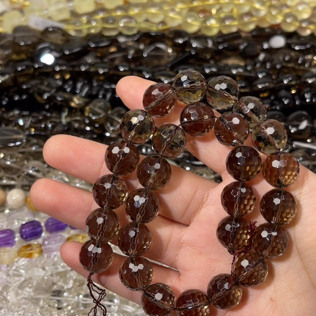 珠宝半成品紫晶银S925镶嵌老料茶晶切面卡13拍2发1