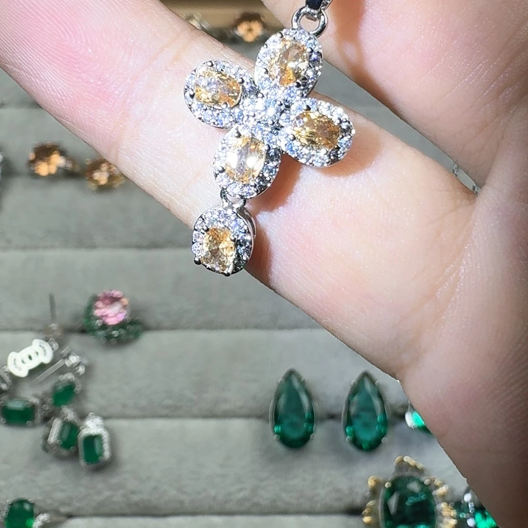 芙蓉石戒指银S925镶嵌