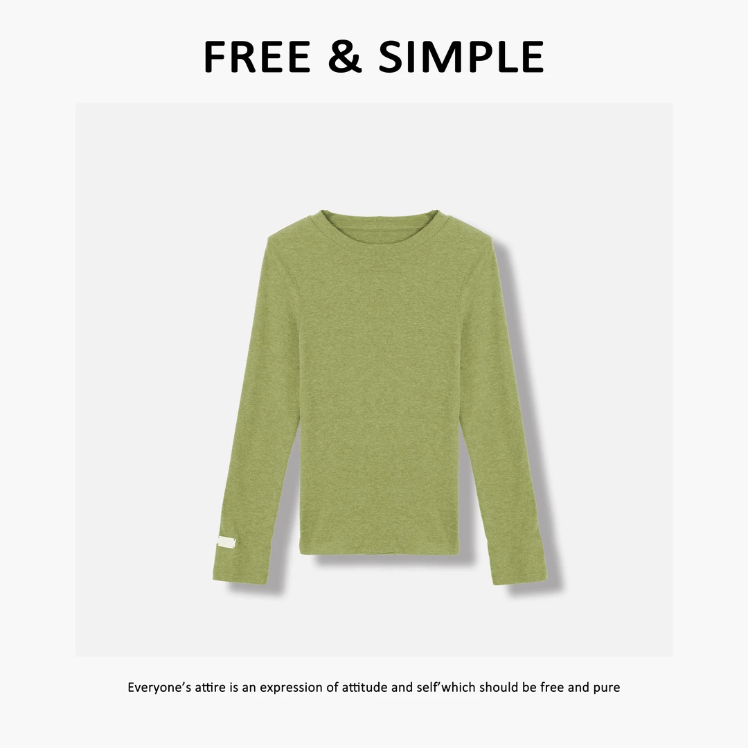 Free&Simple-‘星梦’早秋款极简多色彩设计净版长袖T恤-2068