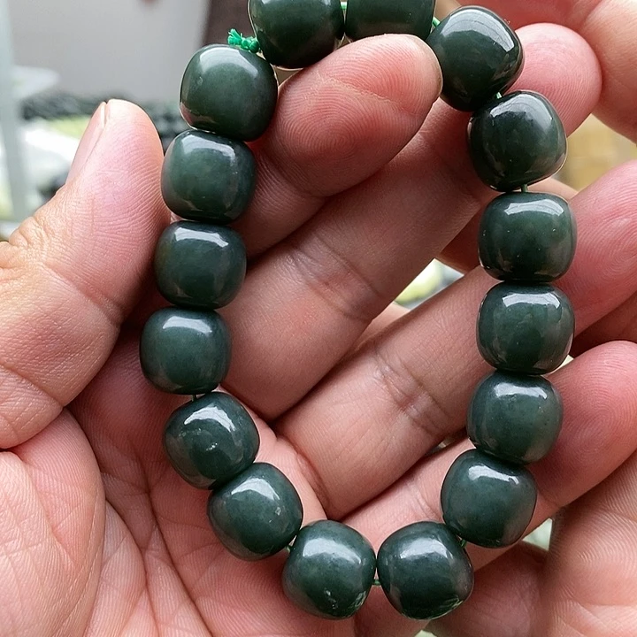 【闪购商品】未镶嵌手链和田玉14且末蓝48