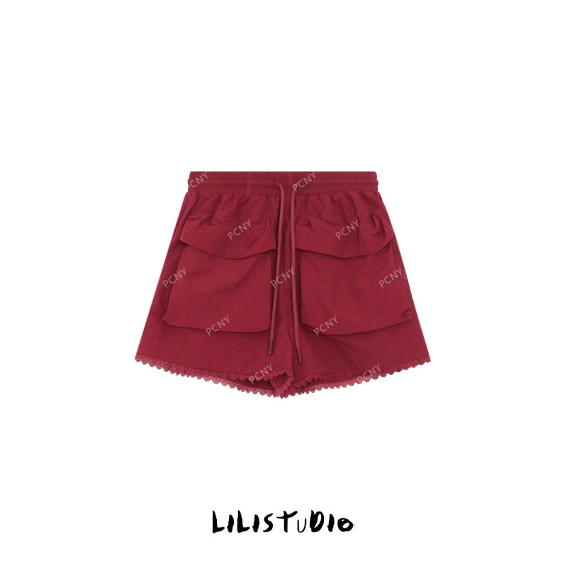 「赤火黑炎」不理理夏季新款小众女装时尚休闲洋气大口袋短裤