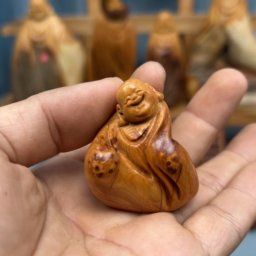 河***部木崖柏木摆件手把件