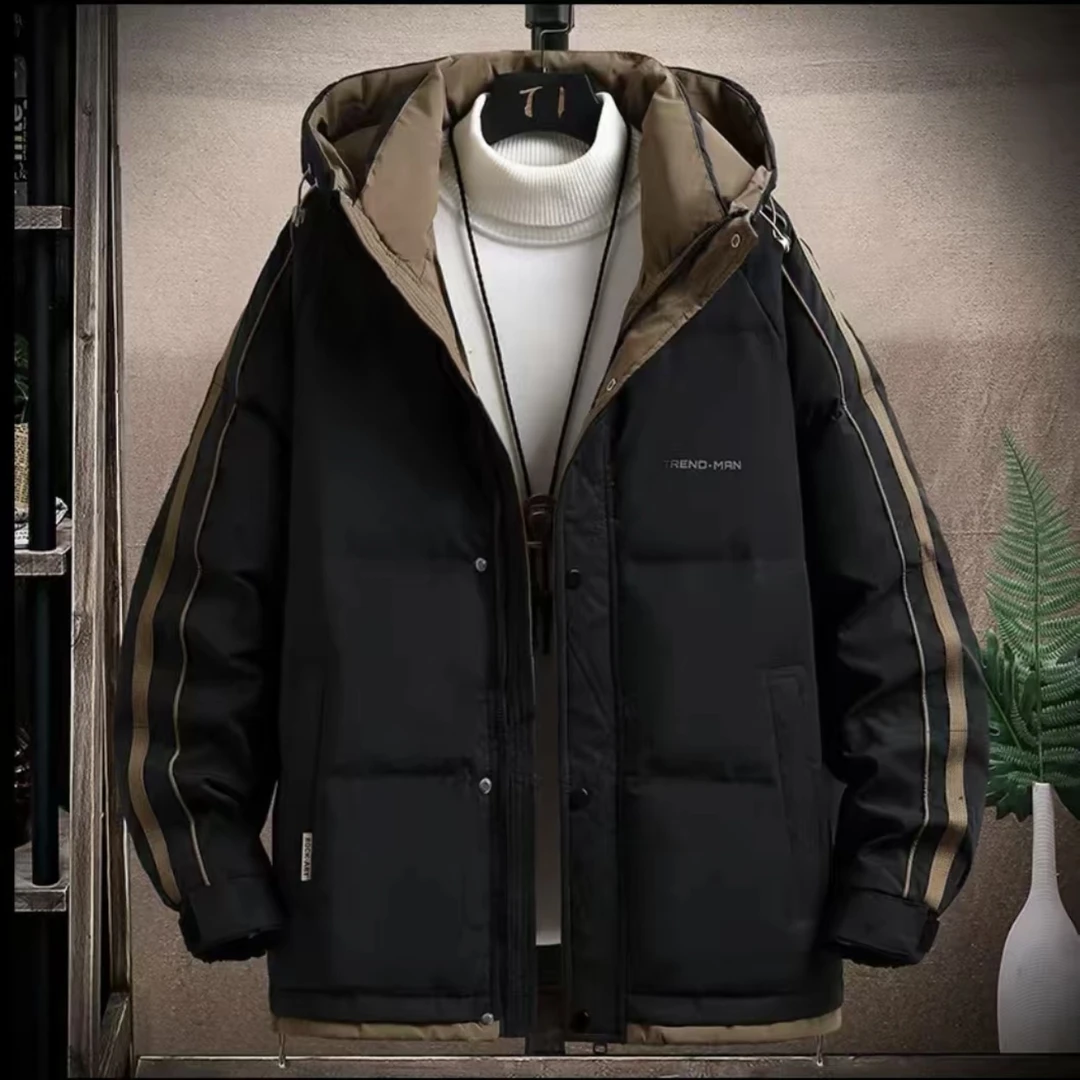 保暖黑色百搭秋冬复古风棉服