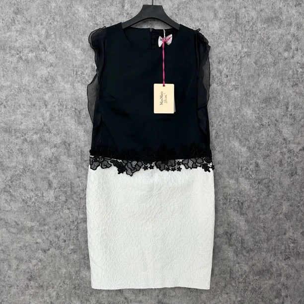 未使用 MaxMara maxmara黑白拼色连衣裙