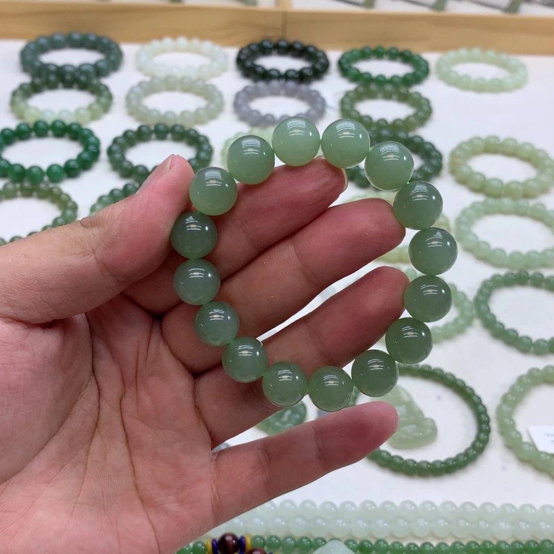 手串未镶嵌和田玉（冰晴绿12）
