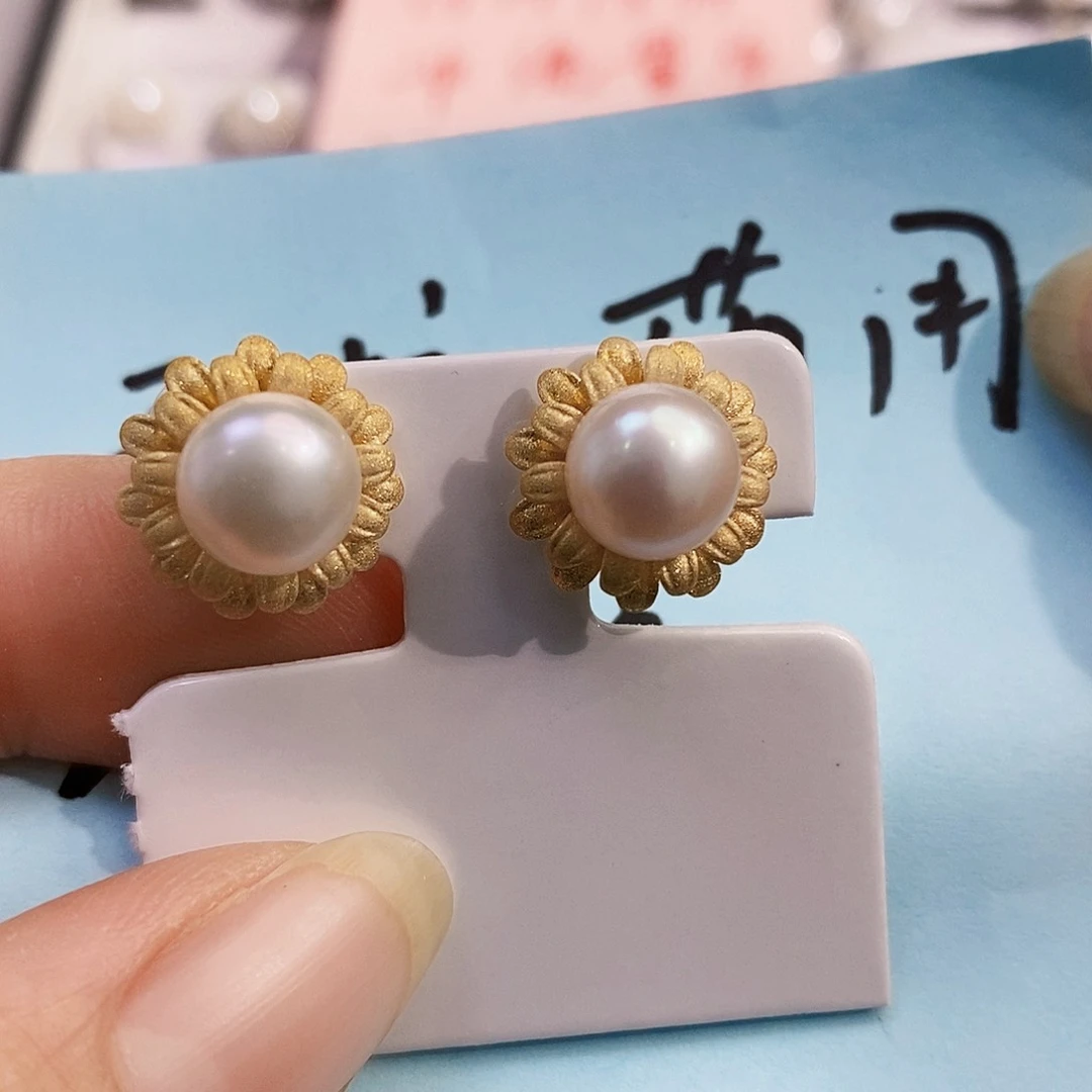银S925镶嵌淡水珍珠特价正版珠宝库存冲流量单淡水无核药用珍