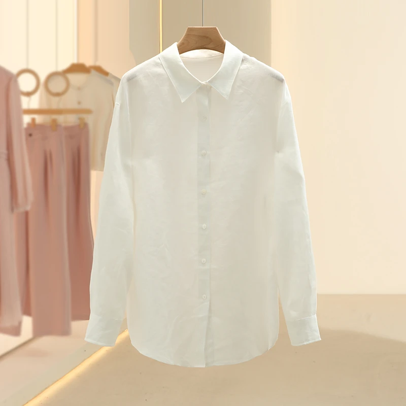 【艾w】韩系简约洋气宽松长袖衬衫2025春季新款撤柜女装