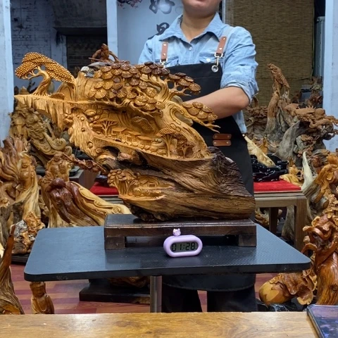 柏木静***水太行崖柏根雕