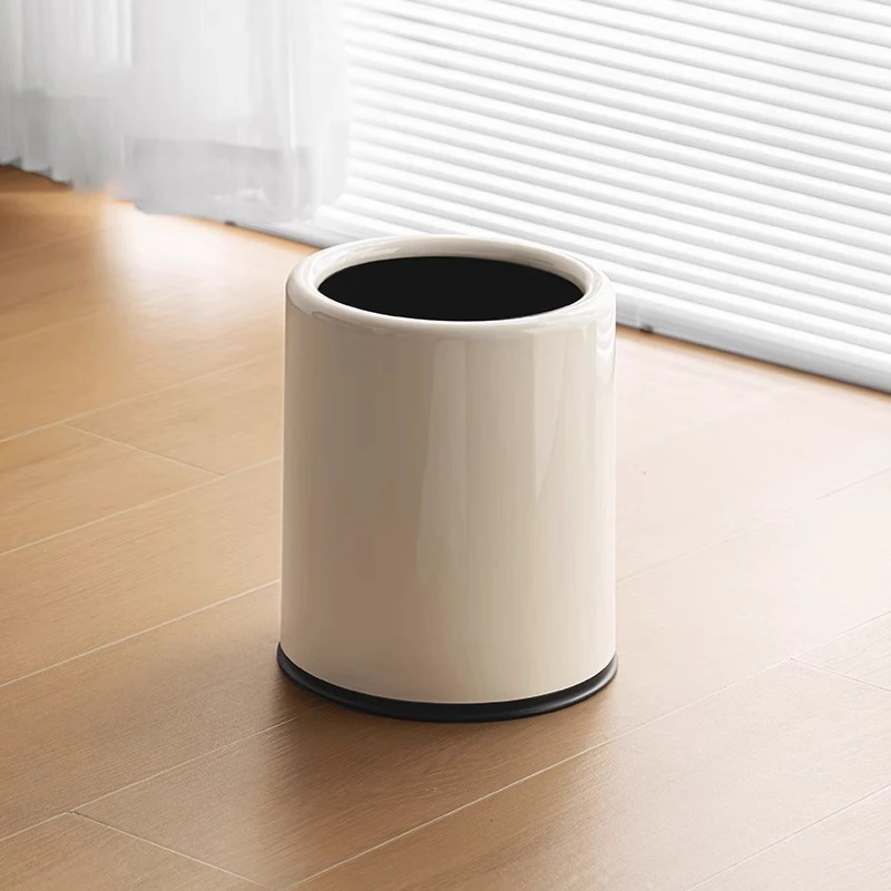 垃圾桶家用客厅轻奢卧室高颜值大号放纸桶圆形无盖厨房纸篓卫生桶