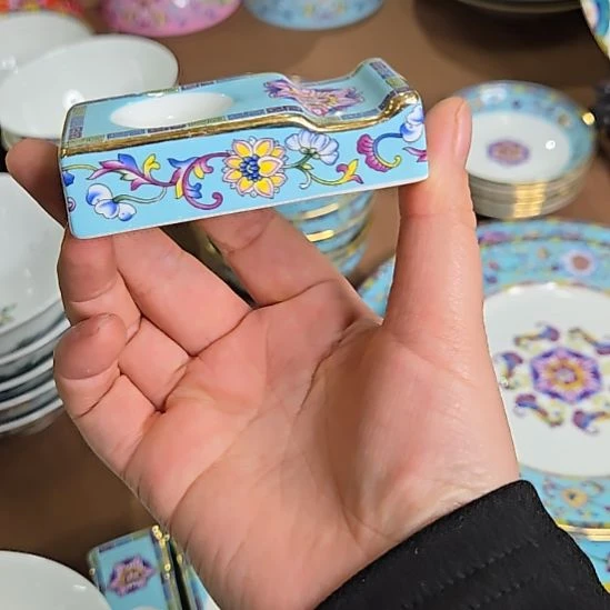瓷片微瑕珐琅彩筷架6个666666
