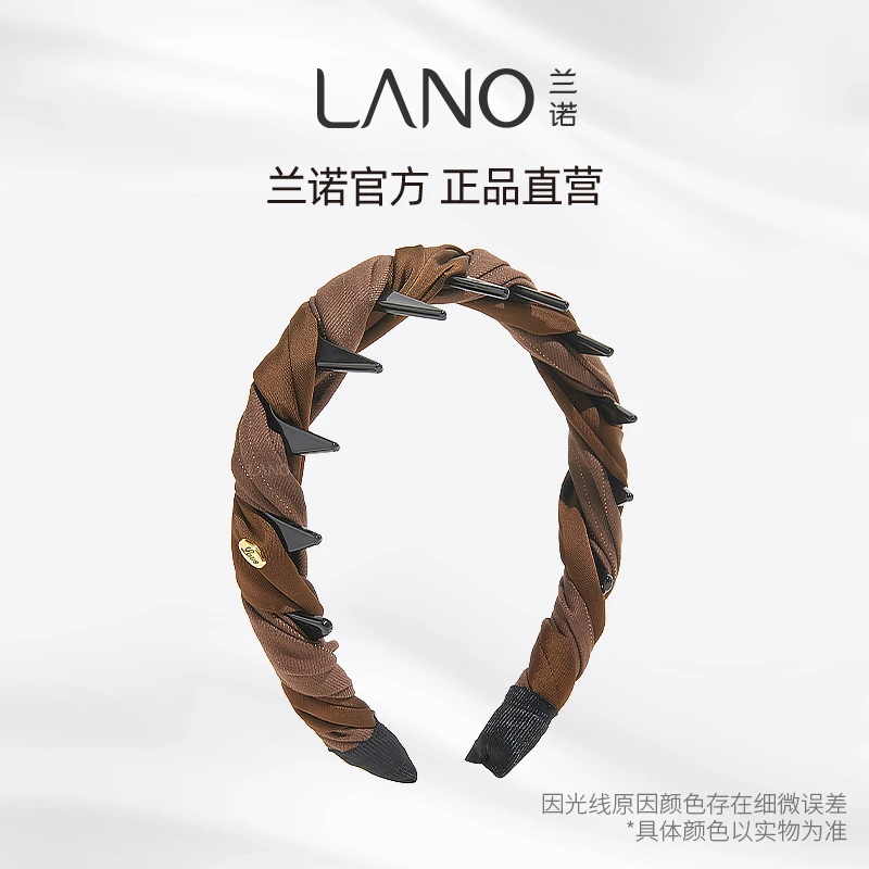兰诺秋冬咖色系缎面带齿发箍百搭简约优雅通勤轻职风高颅顶头箍