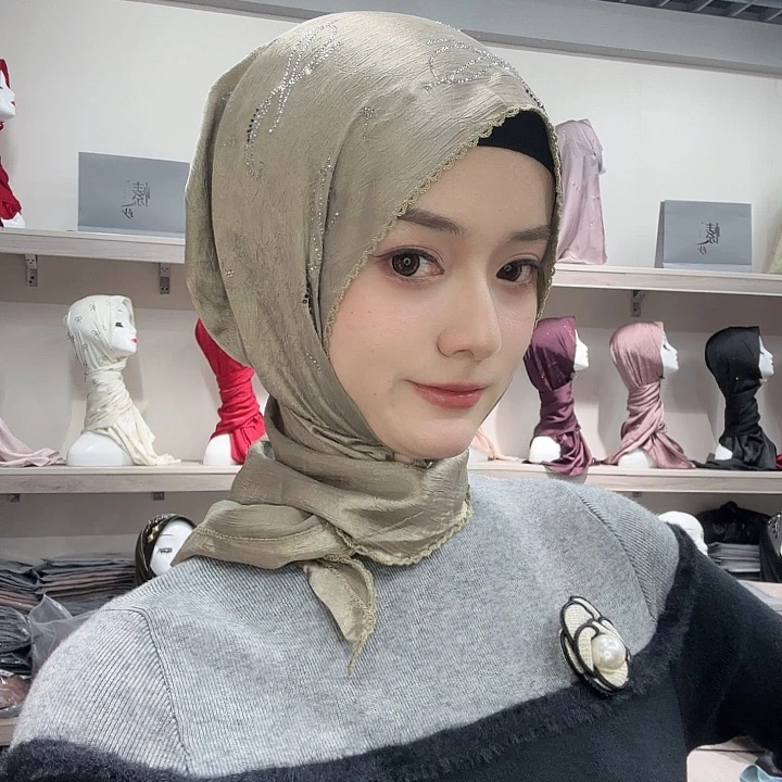 三醋酯纤维愫纱时尚皱皱丝披肩帽