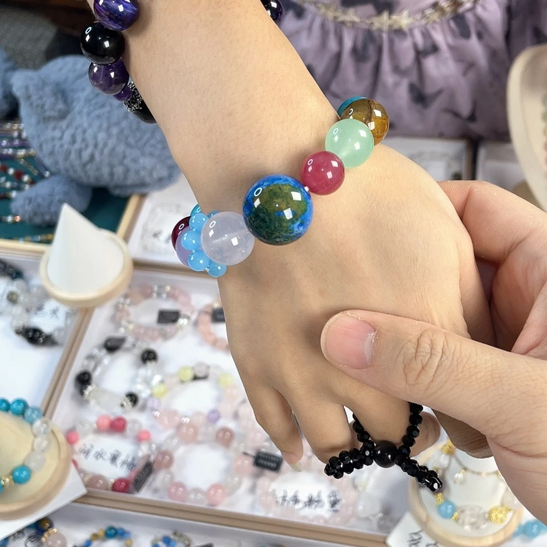 水晶手链银S925镀金镶嵌