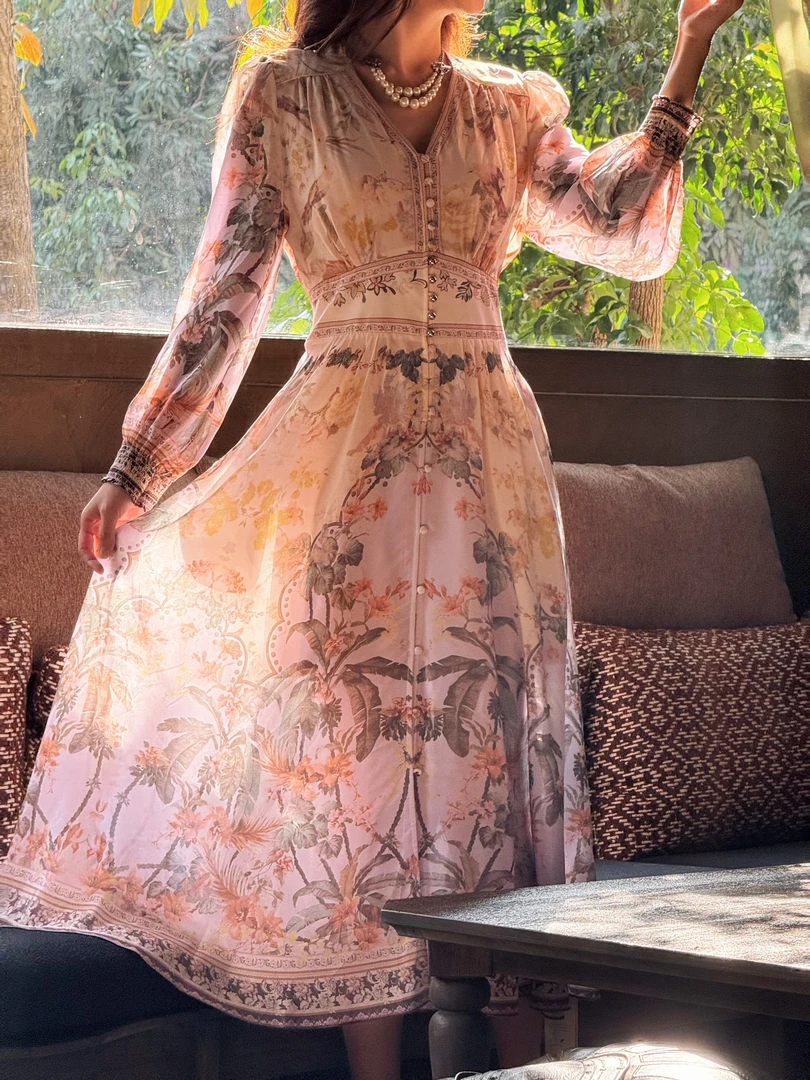 【2025落日紫霞-瑶瑶】重磅100桑蚕丝连衣裙HF25008