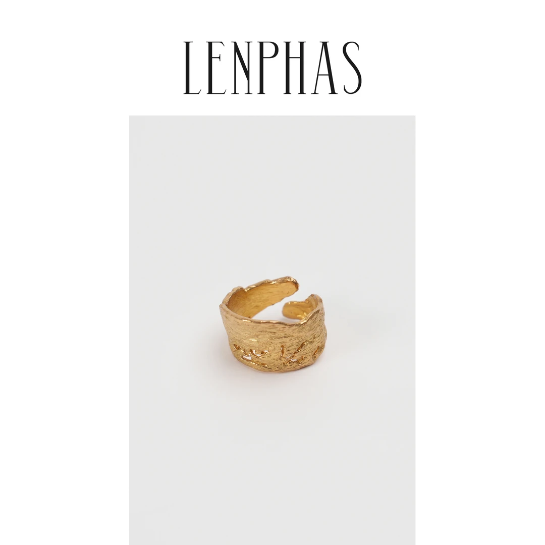 合金戒指 【LENPHAS】镂空不规则开口戒指