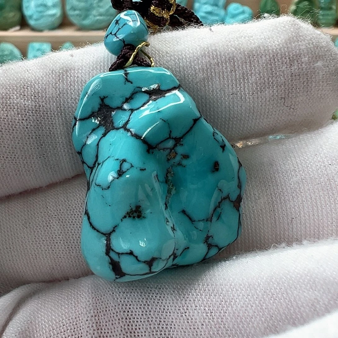 未镶嵌绿松石随形吊坠23.2mm