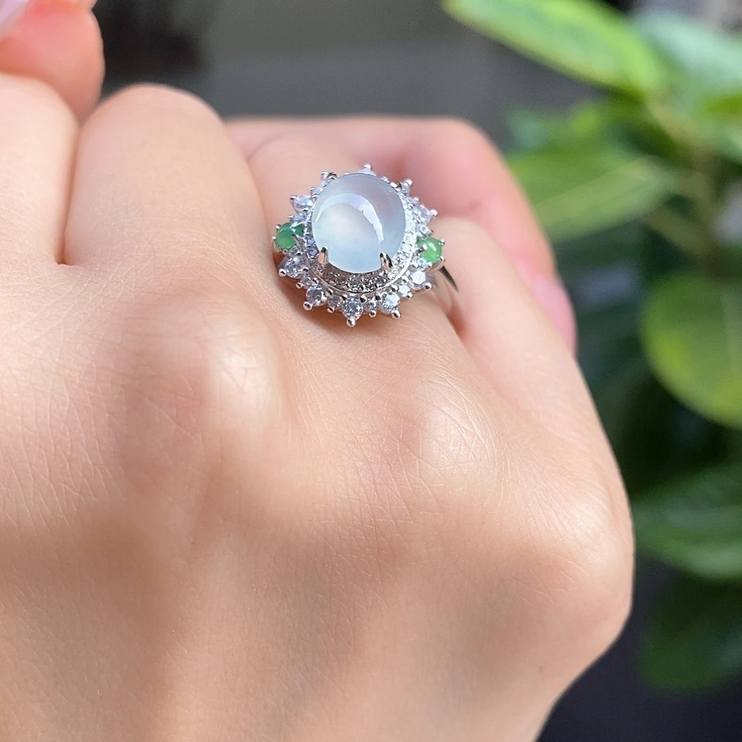 翡翠戒指未镶嵌蛋面戒指