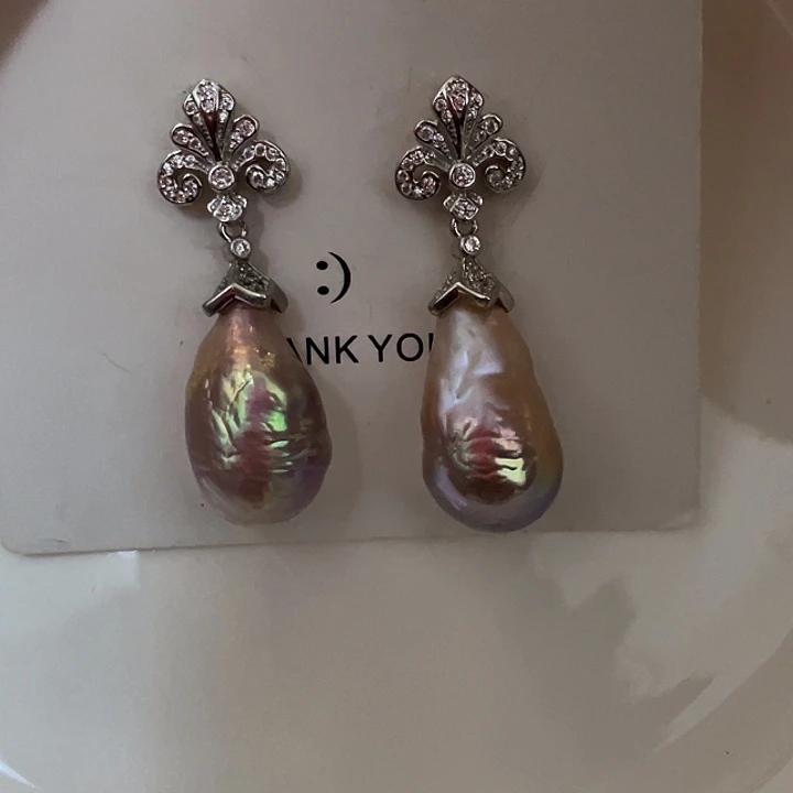 耳饰淡水珍珠银S925镶嵌