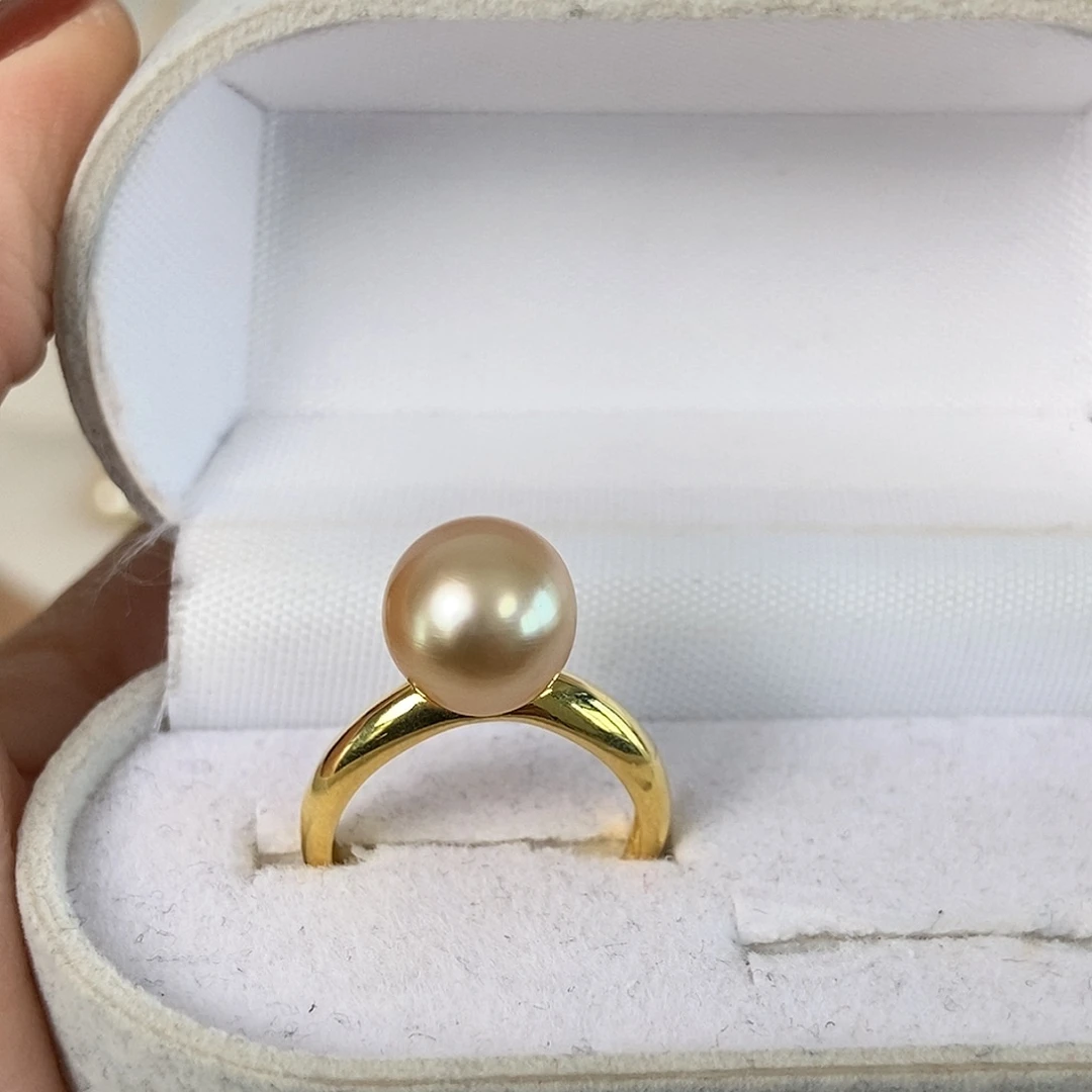 海水珍珠戒圈银S925镶嵌
