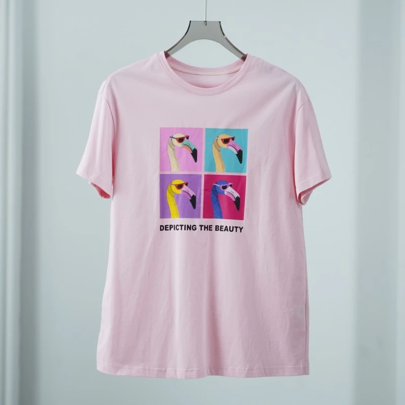 【三C・伊】Z383  女装时尚短袖短袖T恤衫粉色Y22310116Z20