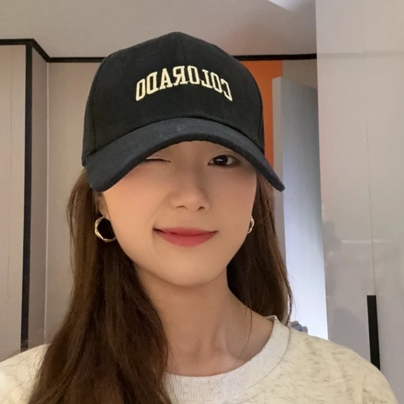 2025新款字母刺绣大头围棒球帽子加大加宽帽檐显脸小鸭舌帽男女