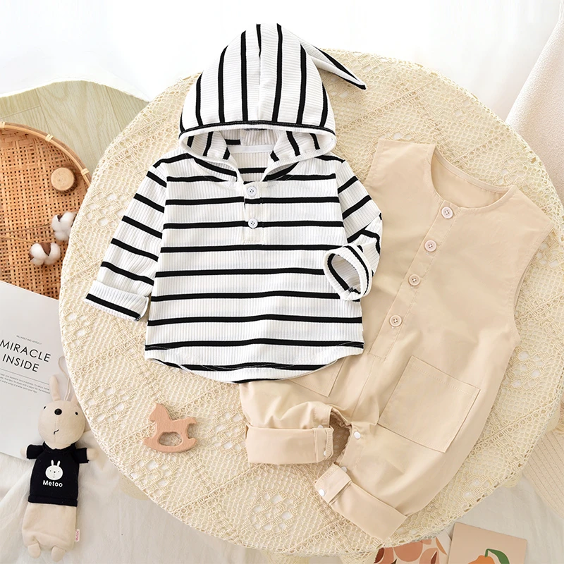 【春季上新】婴儿带帽春秋季宽肩背带套装长袖宝巫师帽外穿秋装