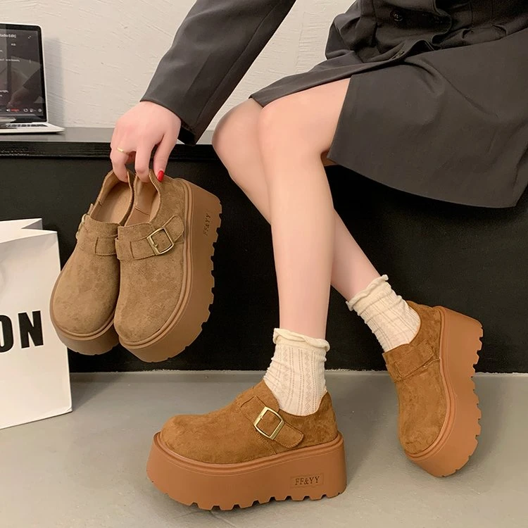 【001-100按照编码下单】春季新中式女鞋新款厚底外穿增高女勃肯鞋