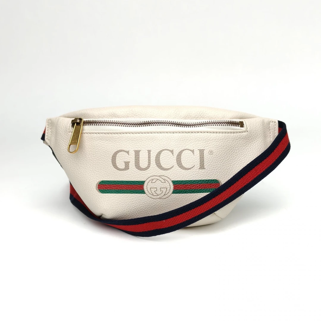 95新 GUCCI/古驰 小花Jerry活动Gucci腰包 mini 米白色