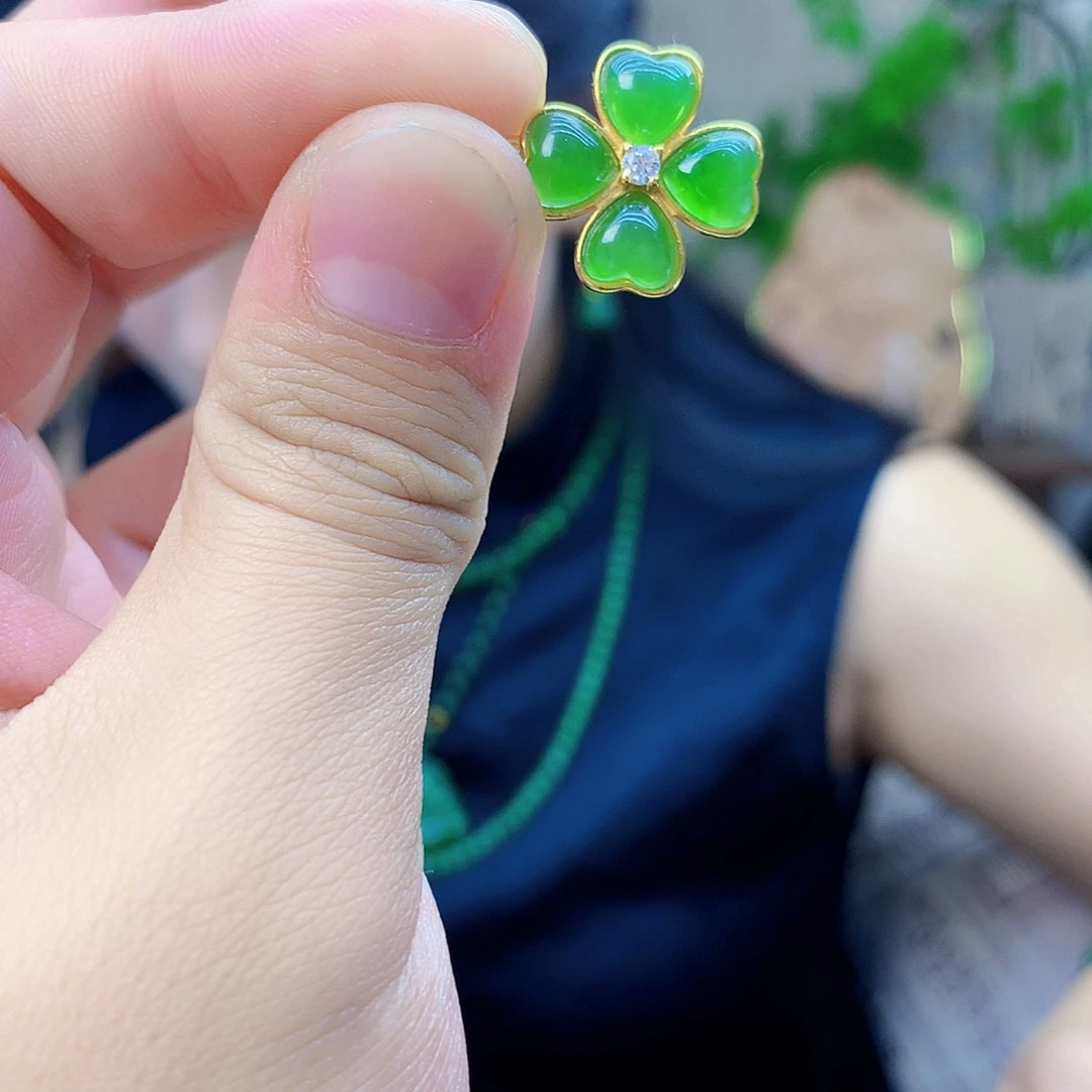 和田玉（碧玉）银S925镶嵌吊坠(不含链)吊坠