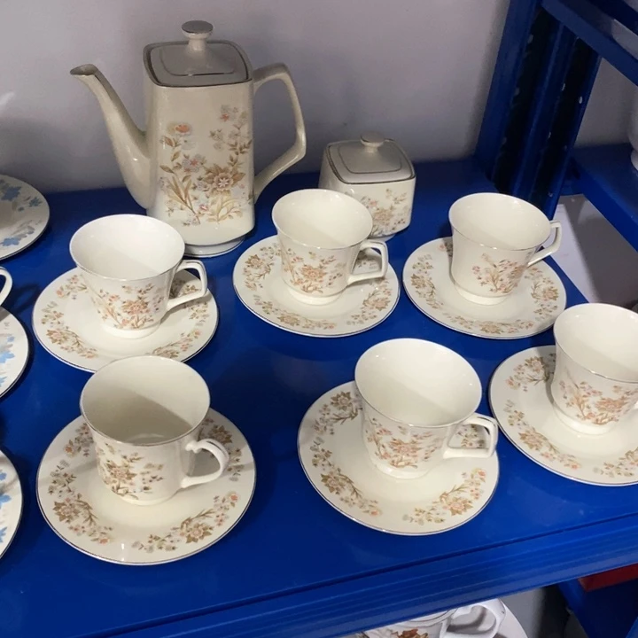 瓷片春蕾象牙瓷茶具14件套
