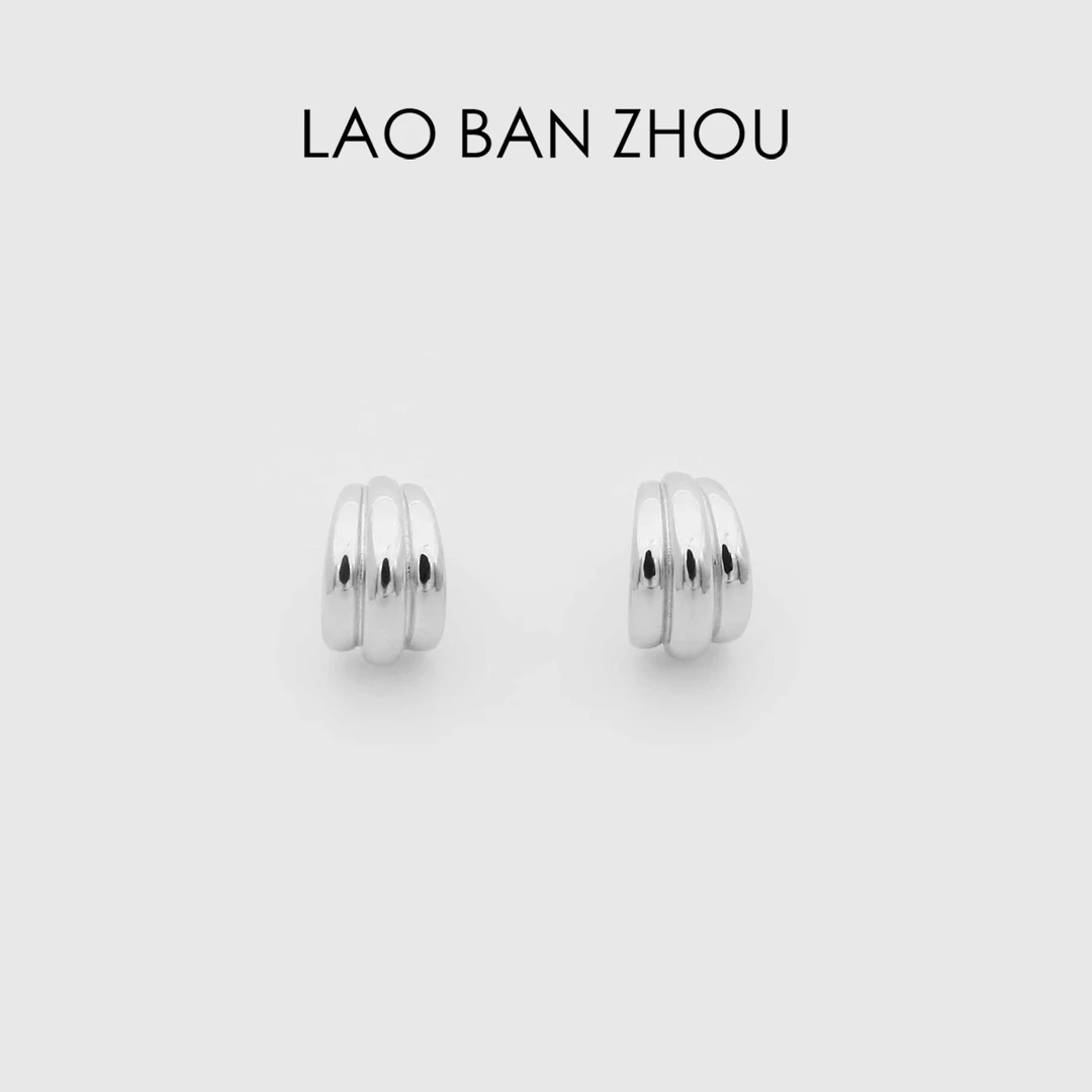 925银耳饰 【老板周】设计师款 时髦多层小众简约个性百搭耳环 饰品