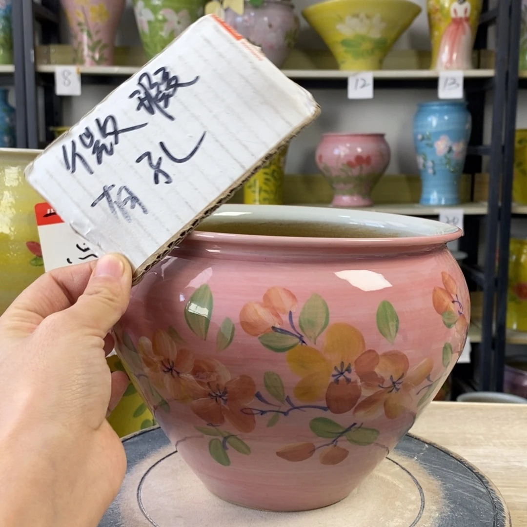 景德镇手工手绘陶瓷花盆